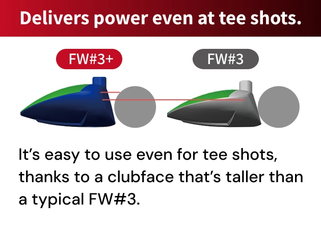 Delivers power even at tee shots. It’s easy to use even for tee shots, thanks to a clubface that’s taller than a typical FW#3.