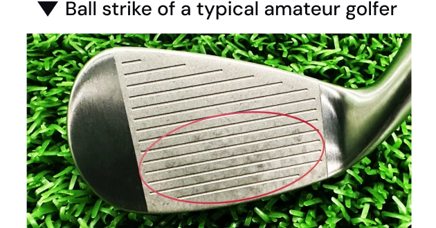 Ball strike of a typical amateur golfer